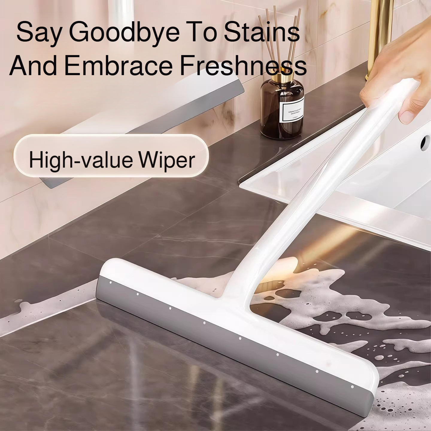 Glass Cleaner Streak - Silicone Squeegee with Plastic Handle Dual