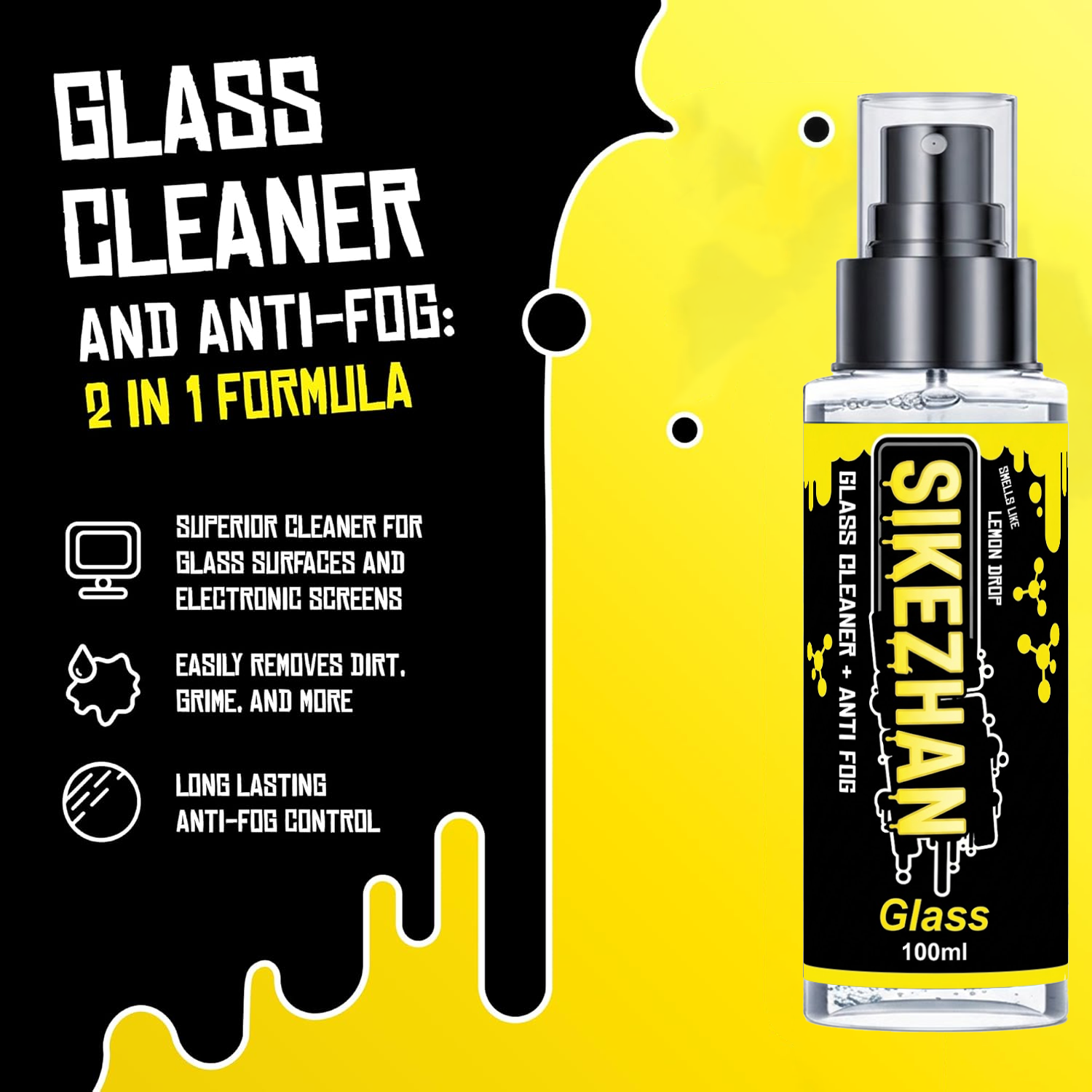 2-in-1 Anti-Fog Spray & Glass  - Glass Cleaner Streak 리뷰 및 가격