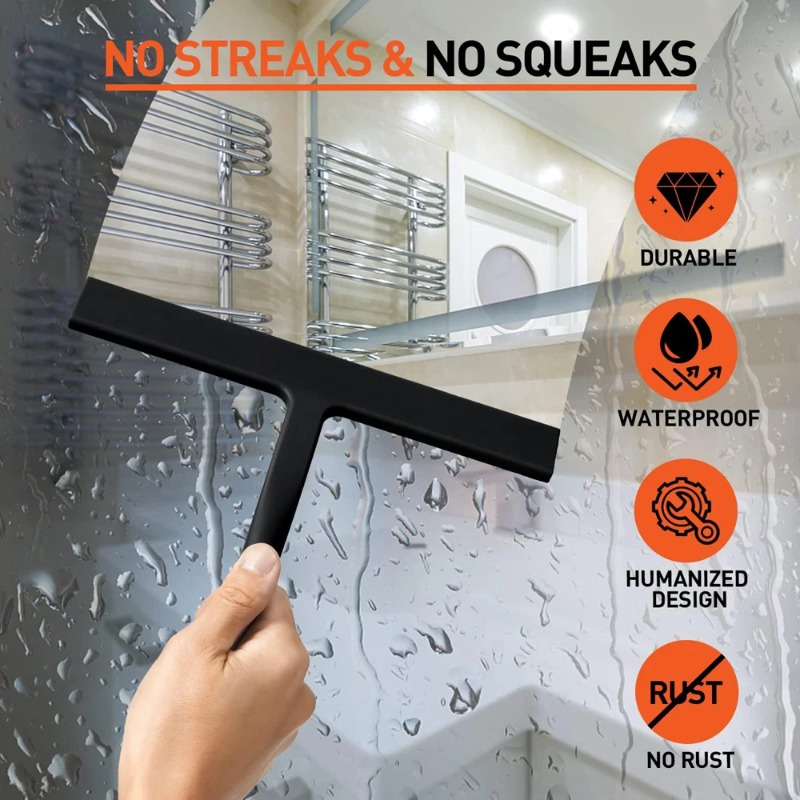 Matte Black Silicone Squeegee  - Glass Cleaner Streak 리뷰 및 가격