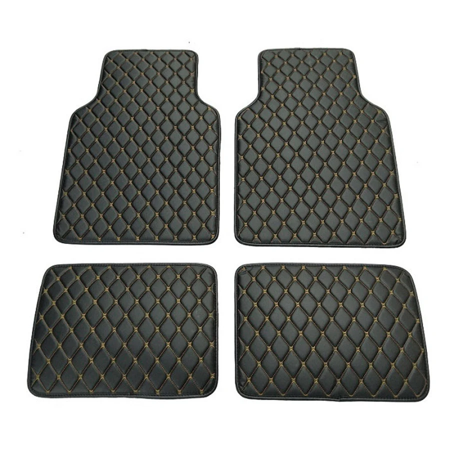 4pcs PU Leather Black Car Floo - Leather Cleaner Interior 리뷰 및 가격