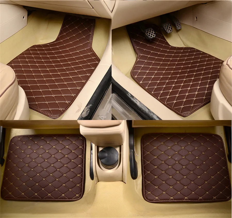 4pcs PU Leather Black Car Floo - Leather Cleaner Interior 리뷰 및 가격