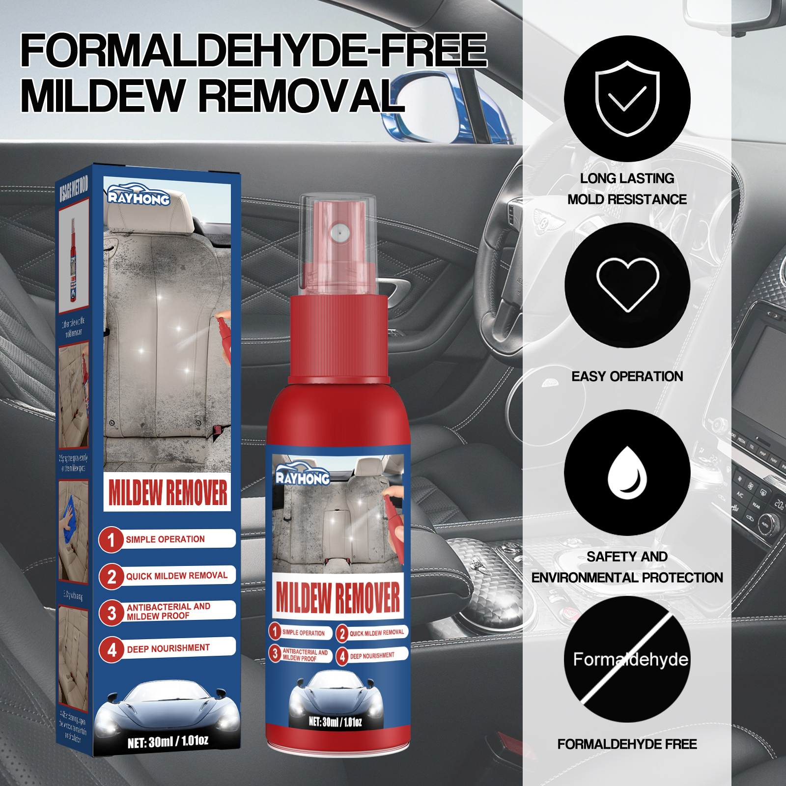 Car Mildew Remover Spray Multi - Seat Cleaner Fabric 리뷰 및 가격
